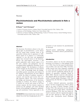 Piscirickettsiosis and Piscirickettsia Salmonis in Fish: a Review