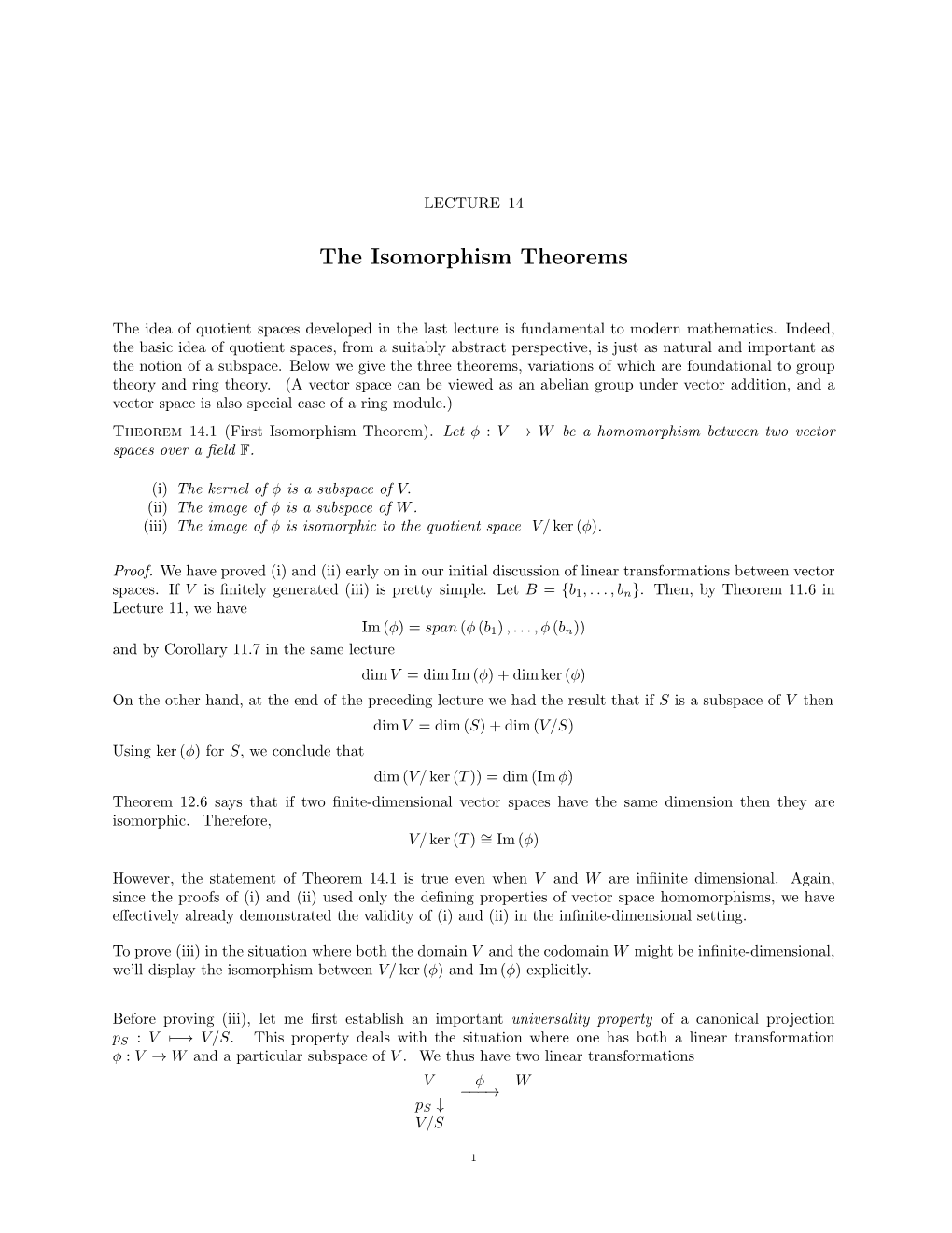 The Isomorphism Theorems