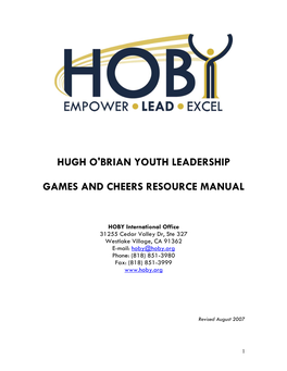 Hugh O'brian Youth Leadership Games And