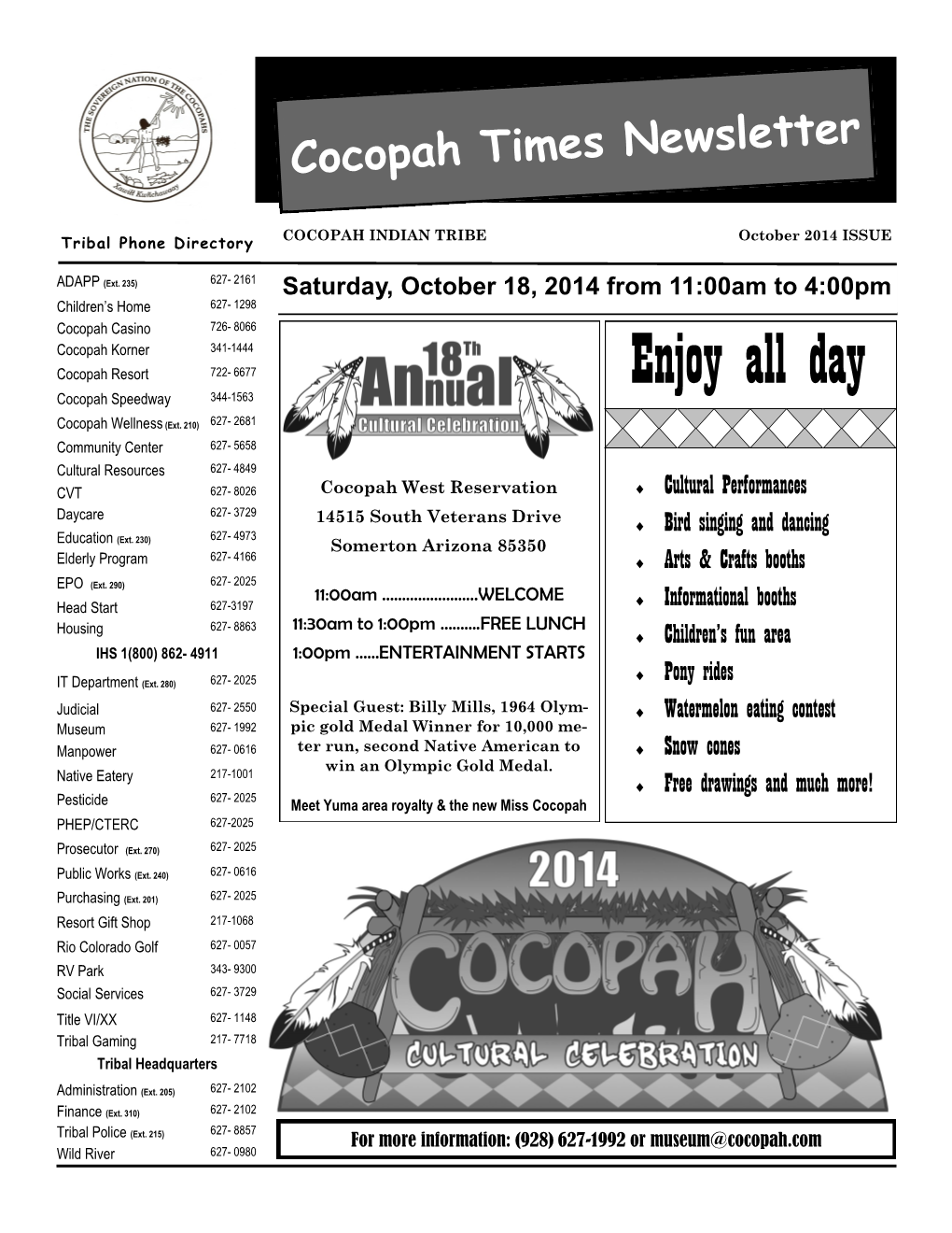 Enjoy All Day Cocopah Speedway 344-1563