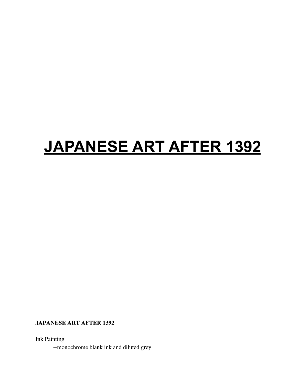 Japanese Art After 1392
