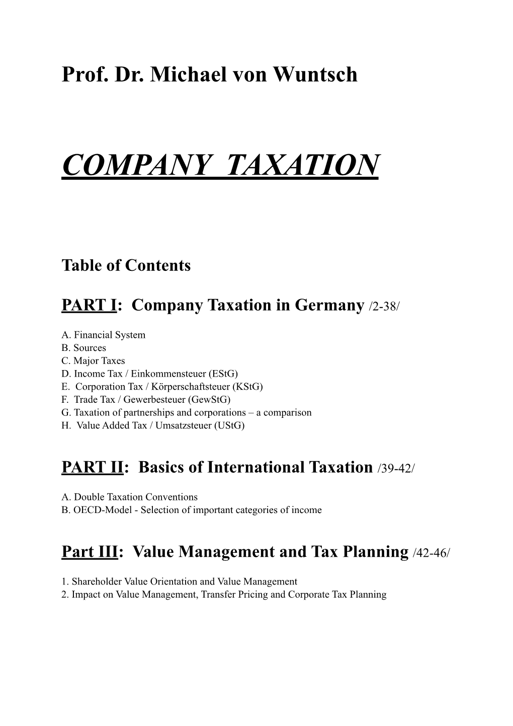 Company Taxation in Germany & Intertax