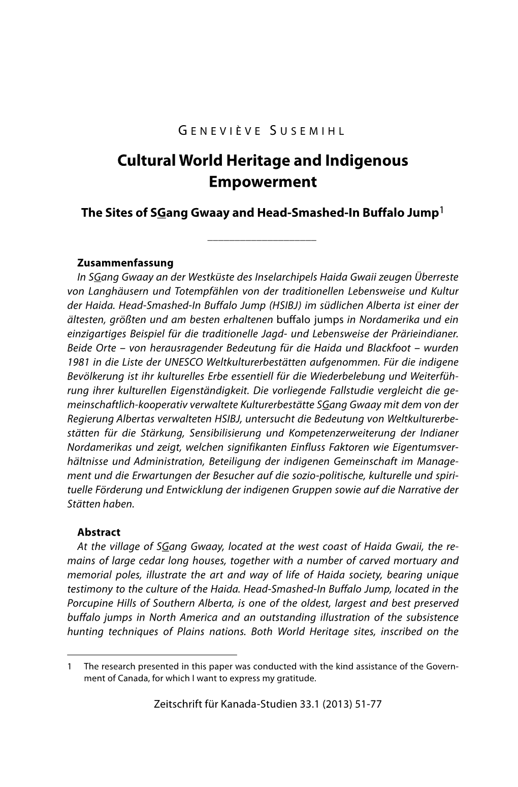 Cultural World Heritage and Indigenous Empowerment