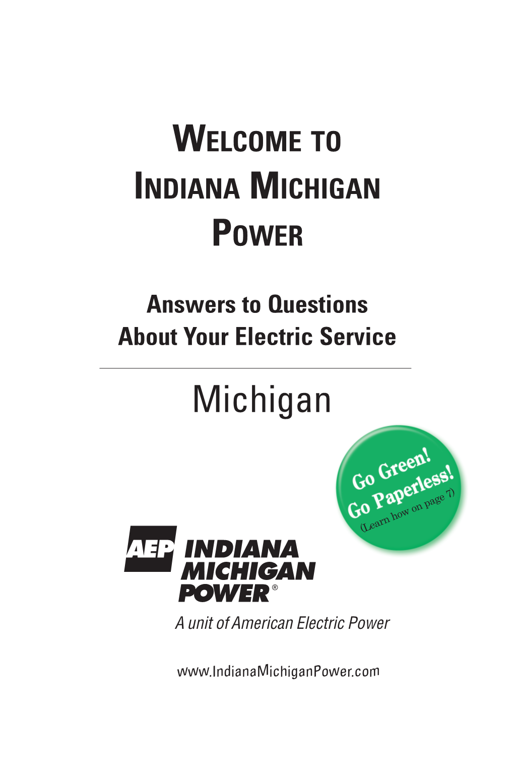 Welcome to Indiana Michigan Power