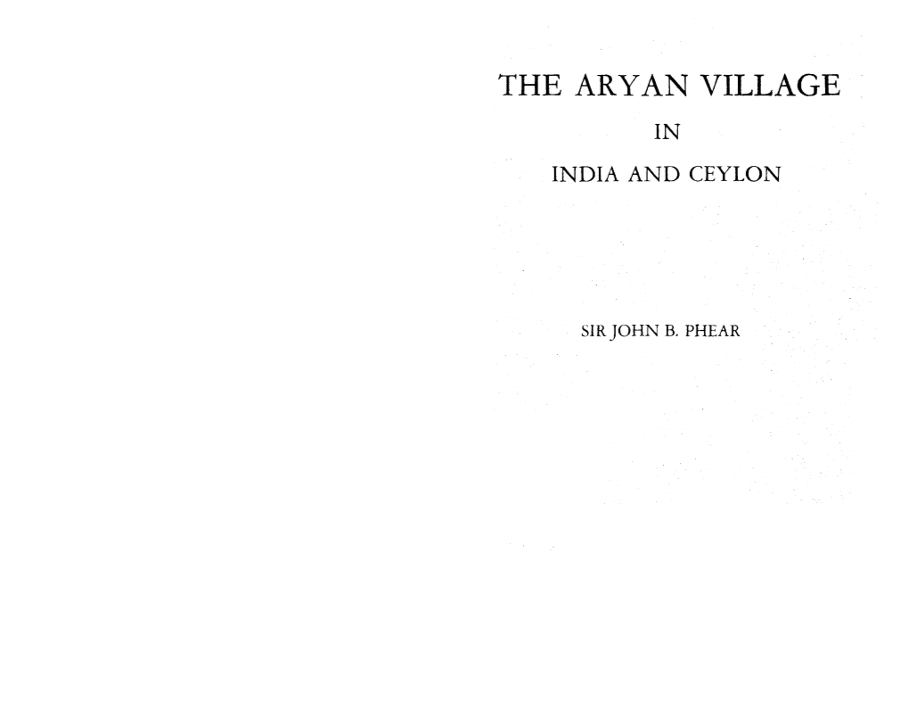 The Aryan Village in India and Ceylon