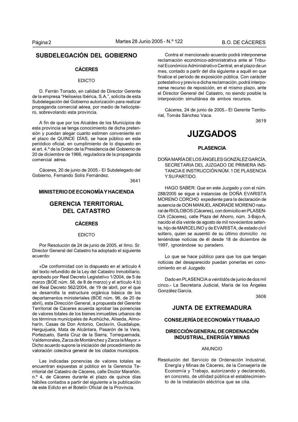 JUZGADOS El Plazo De QUINCE DÍAS, Se Hace Público En Este Periódico Oficial, En Cumplimiento De Lo Dispuesto En El Art