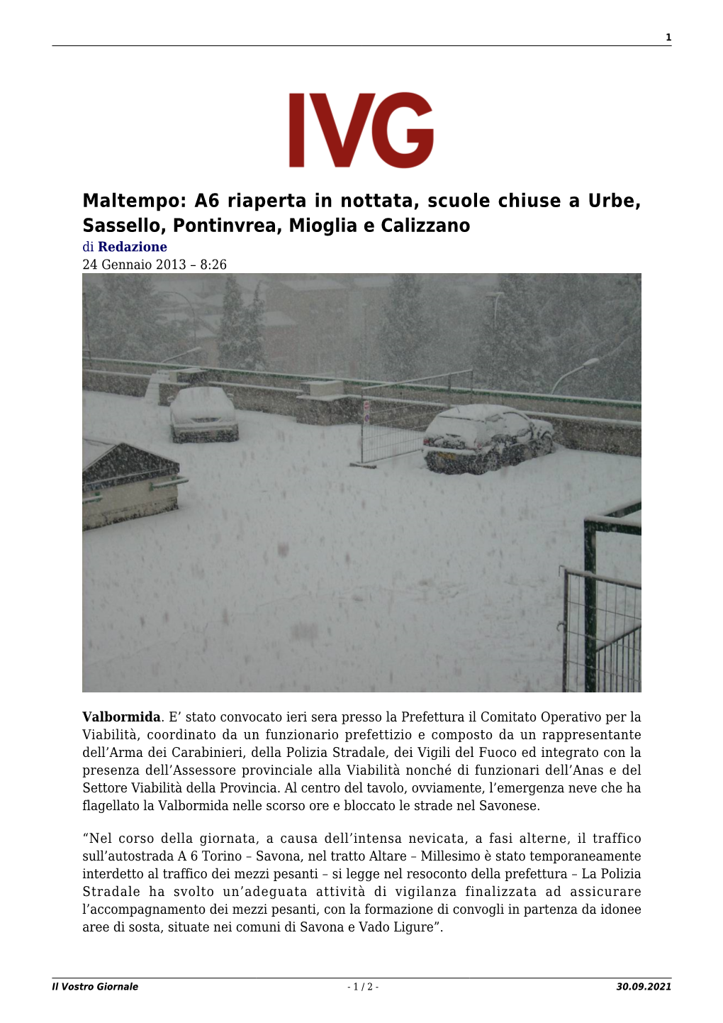 Il Vostro Giornale - 1 / 2 - 30.09.2021 2