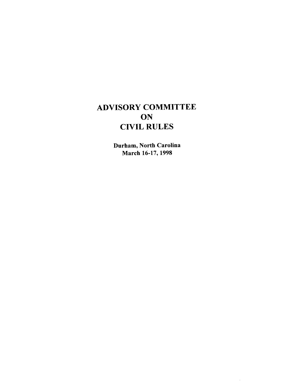 Advisory Committee on Civil Rules