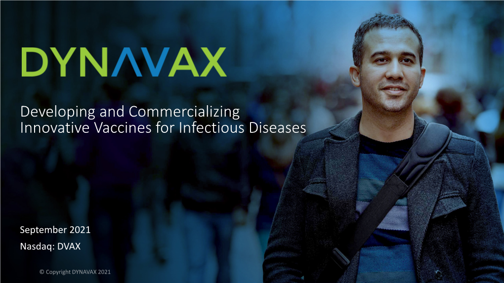 Developing and Commercializing Innovative Vaccines for Infectious Diseases