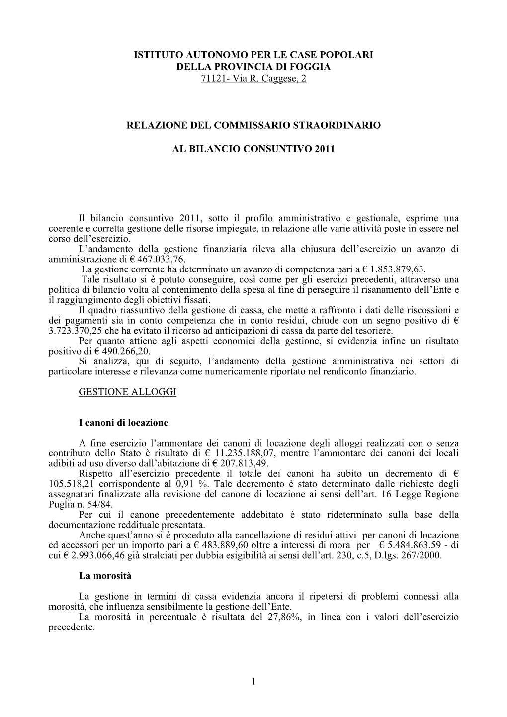 1 Istituto Autonomo Per Le Case Popolari Della