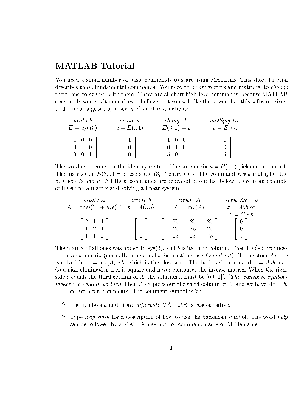 MATLAB Tutorial