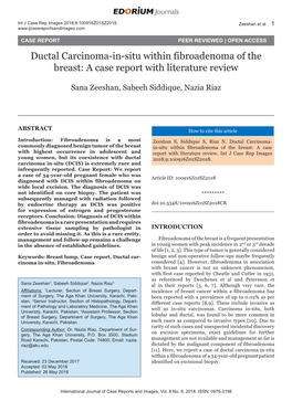 Ductal Carcinoma-In-Situ Within Fibroadenoma of the Breast: a Case Report with Literature Review