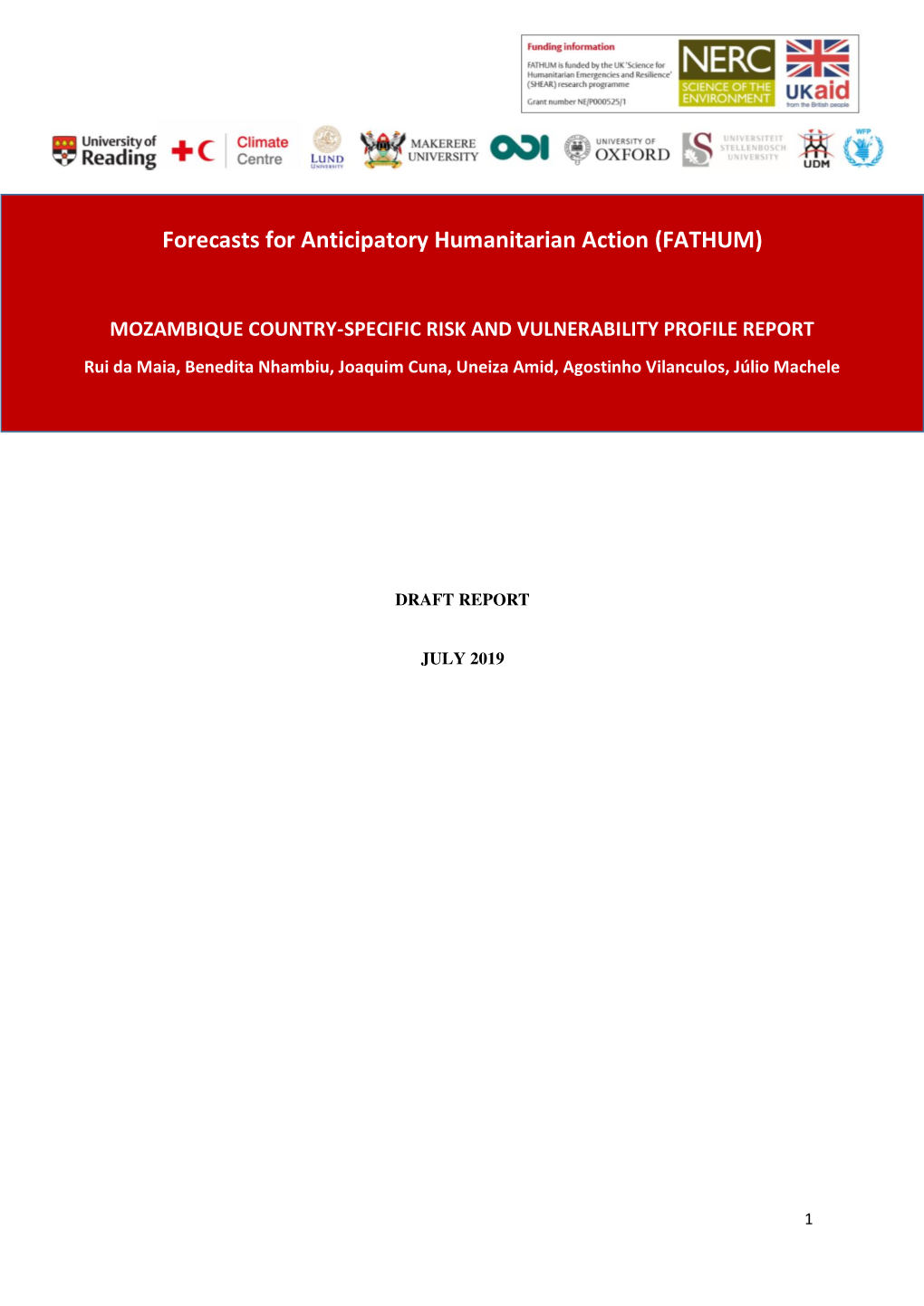 Forecasts for Anticipatory Humanitarian Action (FATHUM)