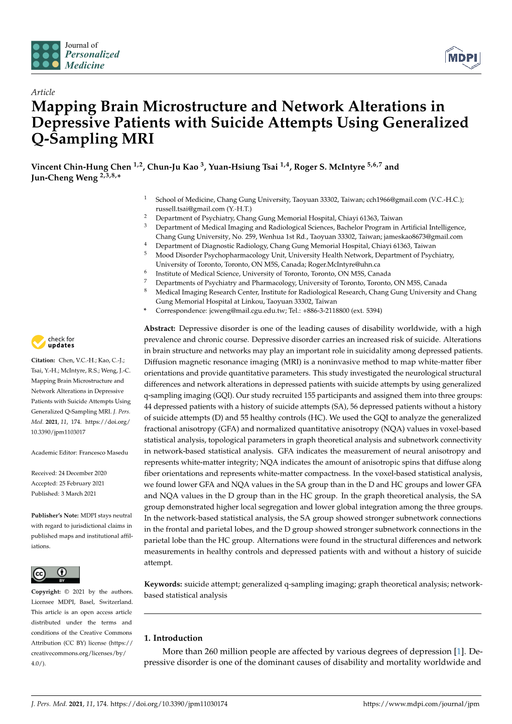 Mapping Brain Microstructure and Network Alterations in Depressive Patients with Suicide Attempts Using Generalized Q-Sampling MRI