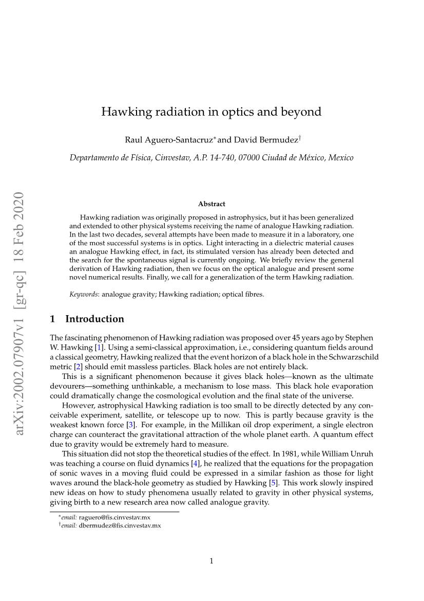 Hawking Radiation in Optics and Beyond