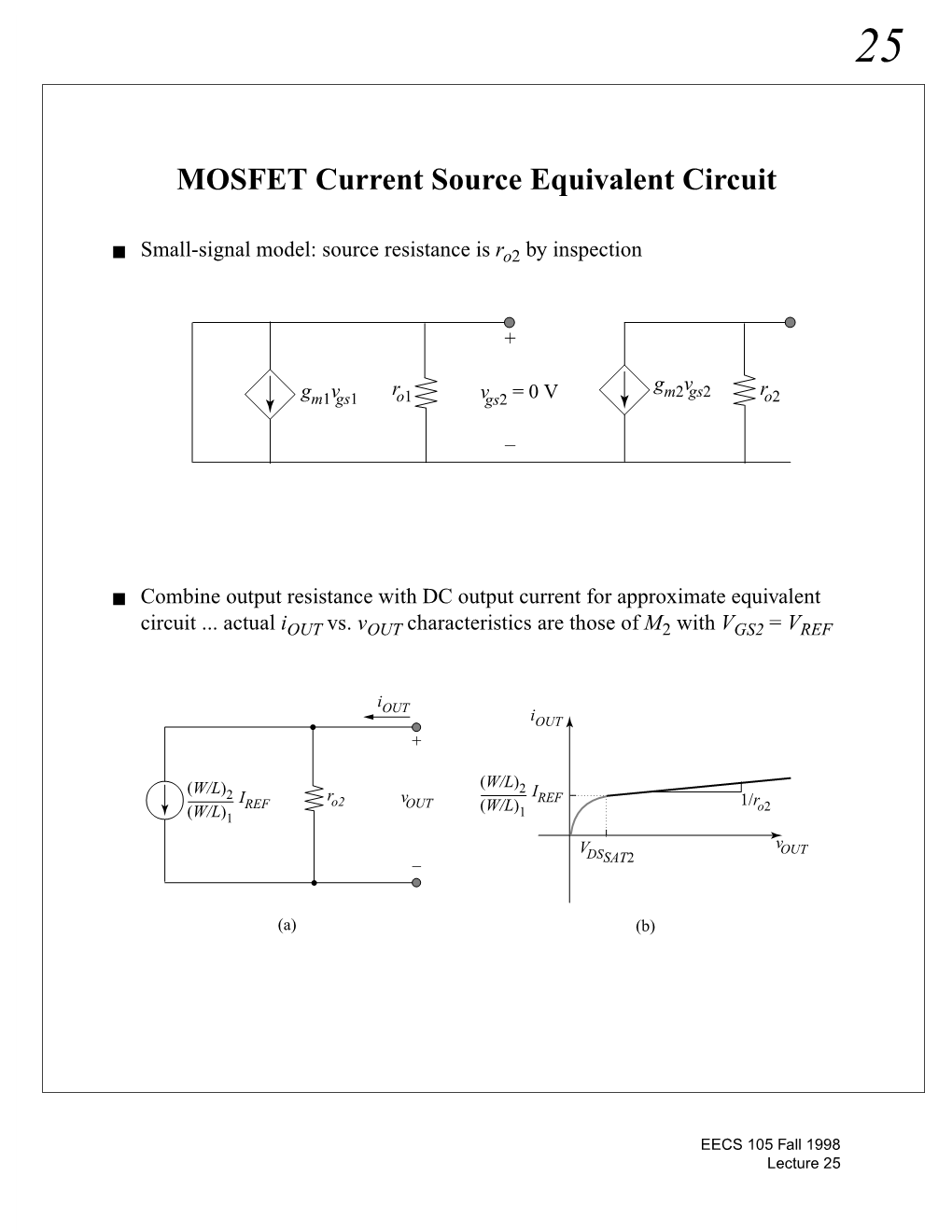 MOSFET Current Source Equivalent Circuit
