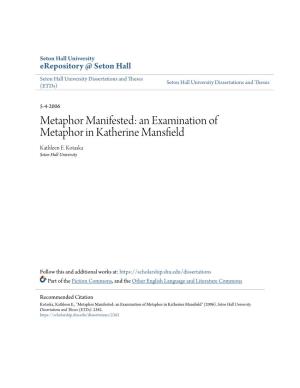 An Examination of Metaphor in Katherine Mansfield Kathleen E
