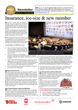 Insurance, Ice-Size & New Member