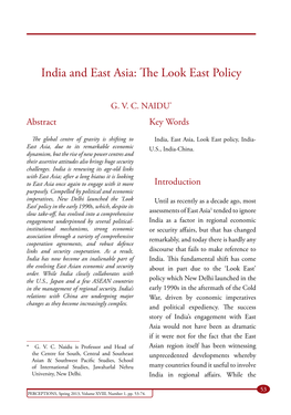 India and East Asia: the Look East Policy