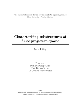 Characterising Substructures of Finite Projective Spaces