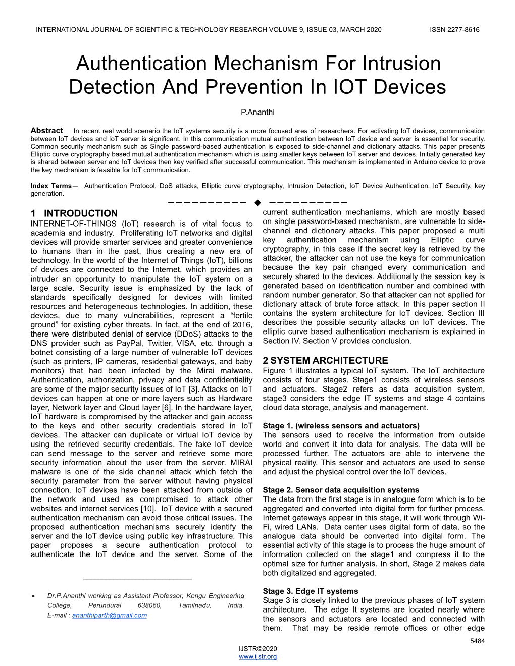 Authentication Mechanism for Intrusion Detection and Prevention