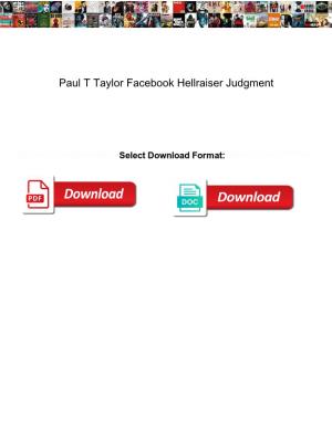 Paul T Taylor Facebook Hellraiser Judgment