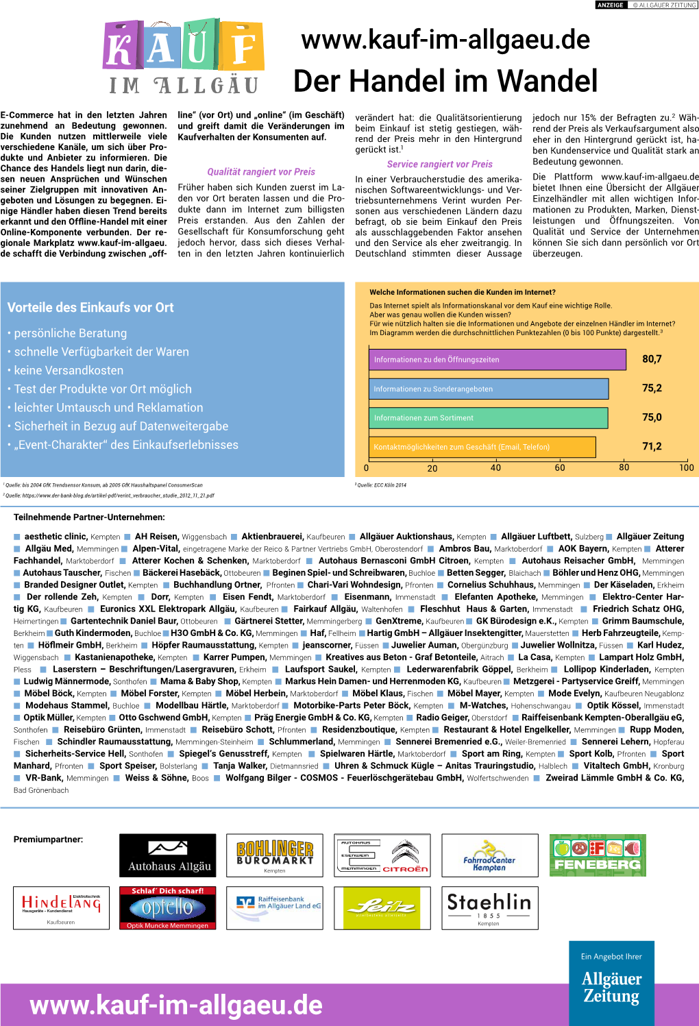 ALLGÄUER ZEITUNG Der Handel Im Wandel