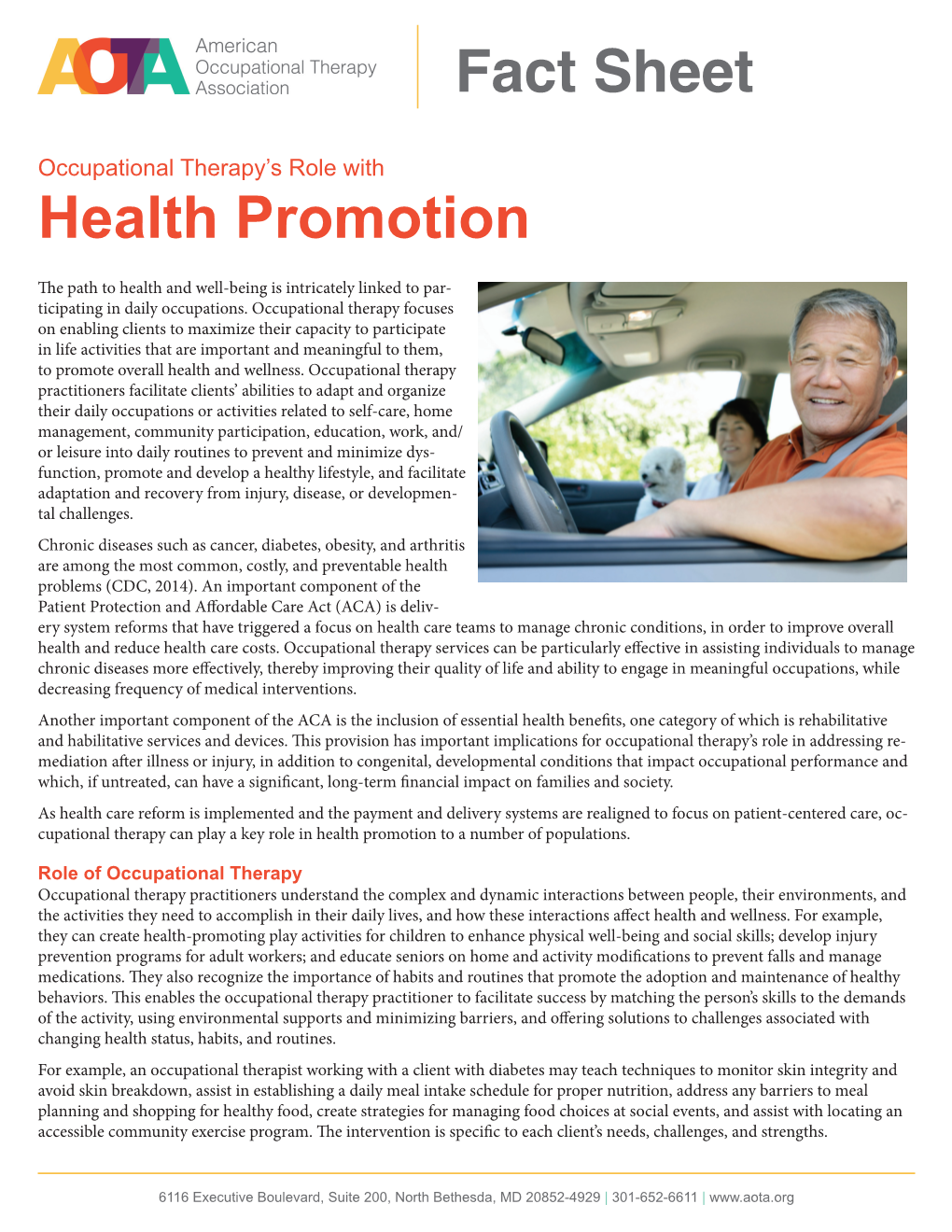 Occupational Therapy's Role in Health Promotion