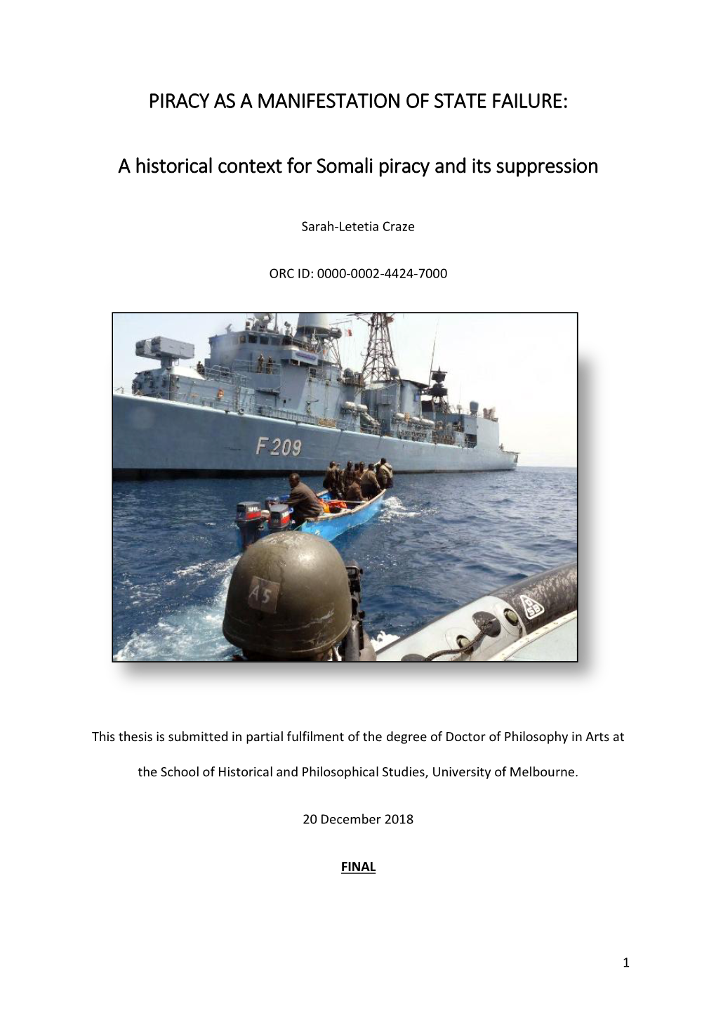 A Historical Context for Somali Piracy and Its Suppression