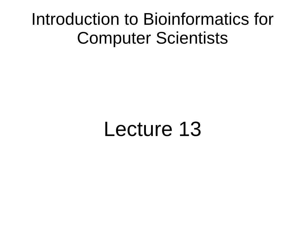 Lecture 13: Introduction to Population Genetics