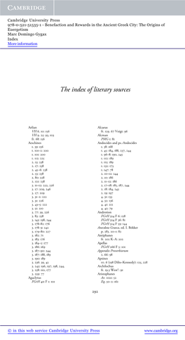 The Index of Literary Sources