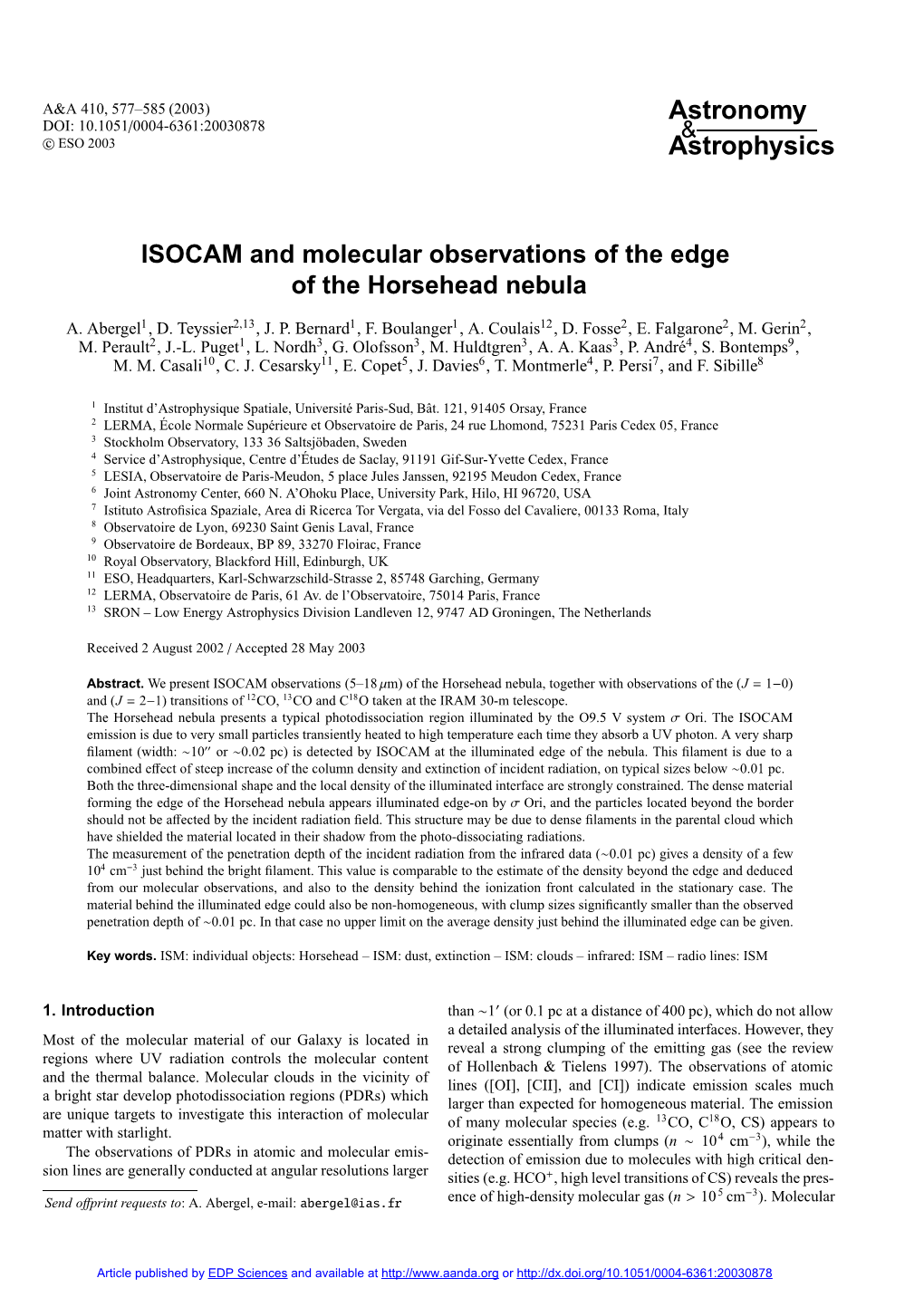 ISOCAM and Molecular Observations of the Edge of the Horsehead Nebula