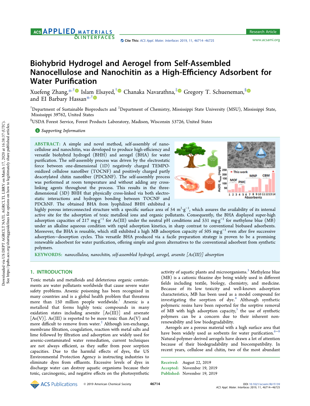 Biohybrid Hydrogel and Aerogel from Self-Assembled Nanocellulose And