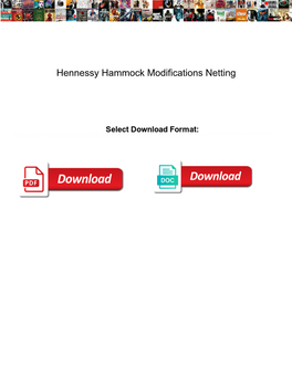 Hennessy Hammock Modifications Netting