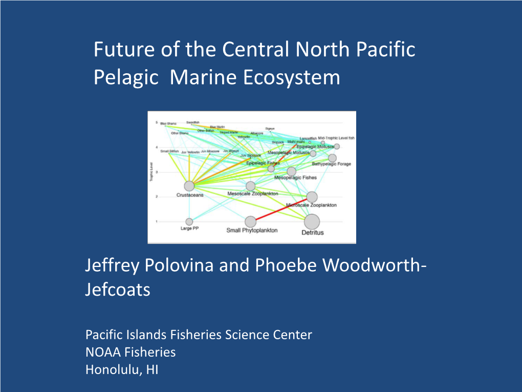 Future of the Central North Pacific Pelagic Marine Ecosystem