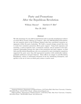Party and Promotions After the Republican Revolution
