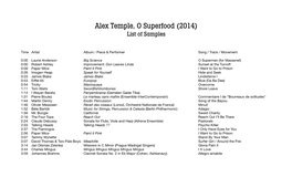 O Superfood (2014) List of Samples