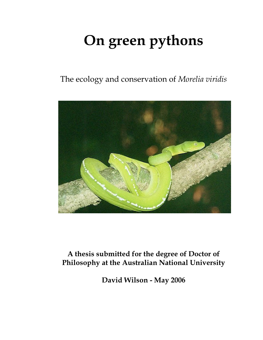 On Green Pythons