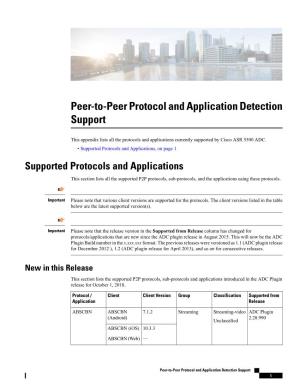 Peer-To-Peer Protocol and Application Detection Support