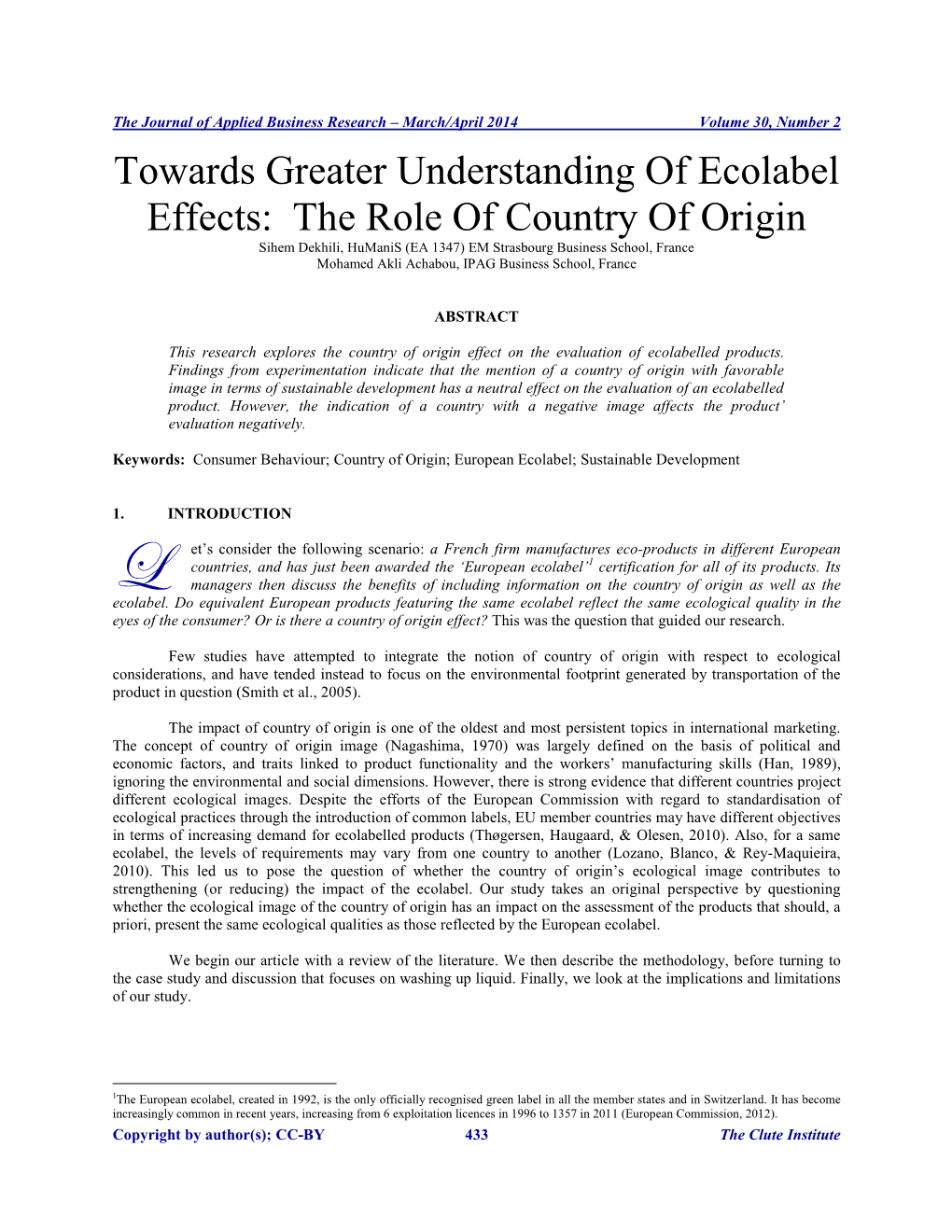 Towards Greater Understanding of Ecolabel Effects