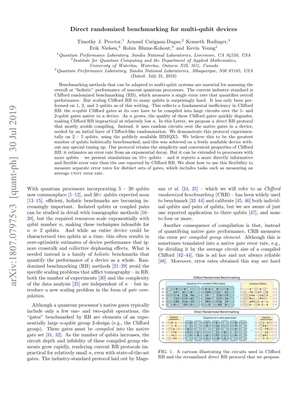 Direct Randomized Benchmarking for Multi-Qubit Devices