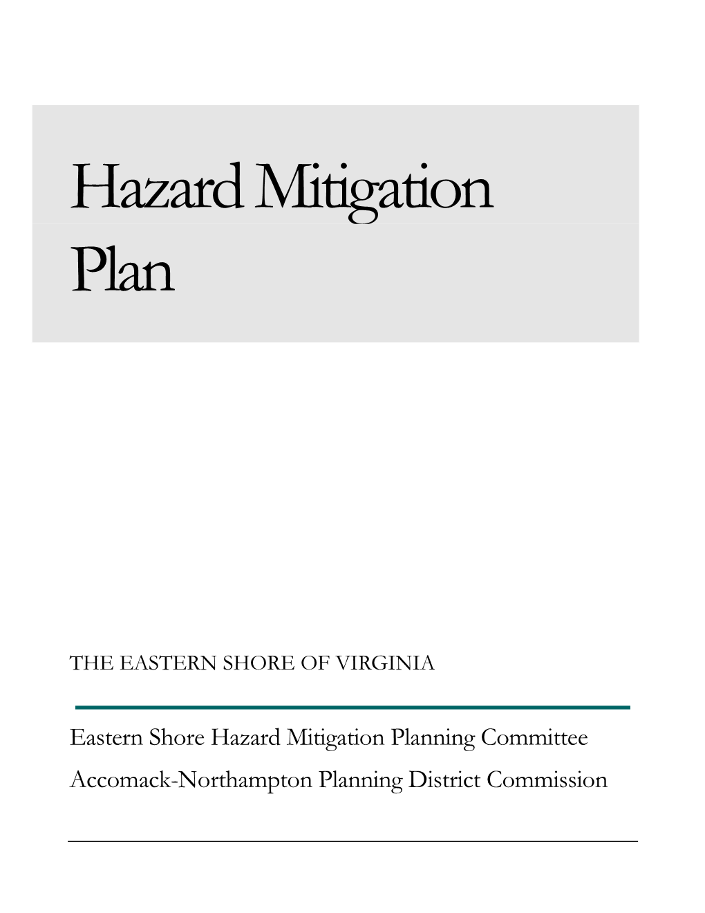 Hazard Mitigation Plan