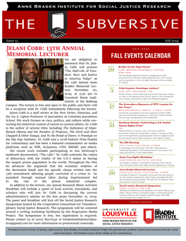 Jelani Cobb: 13Th Annual Memorial Lecturer We Are Delighted to Announce That Dr