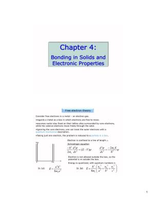 Chapter 4: Bonding in Solids and Electronic Properties