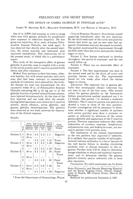 The Effect of Gamma Globulin in Pustular Acne*