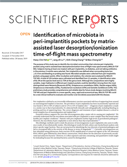 Identification of Microbiota in Peri-Implantitis Pockets by Matrix