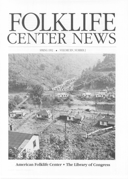 Folklife Center News, Volume XIV Number 2