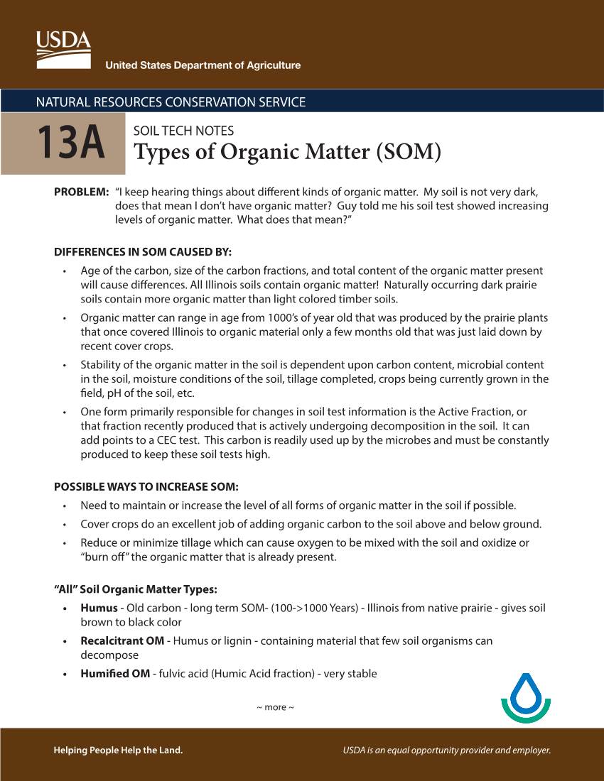 Types of Organic Matter (SOM)