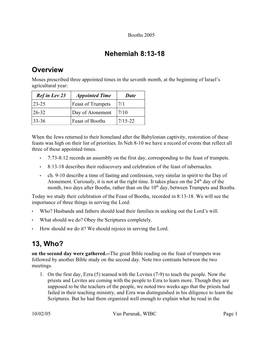 Nehemiah 8:13-18 Overview 13, Who?
