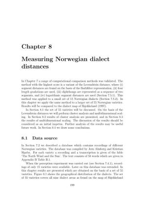 Chapter 8 Measuring Norwegian Dialect Distances